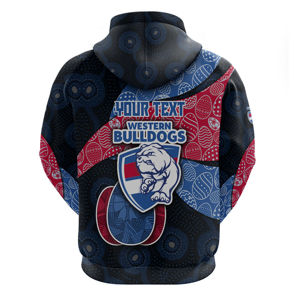 Personalized Western Bulldogs Football Hoodie Easter Egg Pattern Red Blue Tribal Dot Art Style