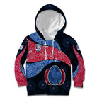 Personalized Western Bulldogs Football Kid Hoodie Easter Egg Pattern Red Blue Tribal Dot Art Style