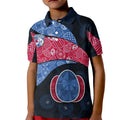 Personalized Western Bulldogs Football Kid Polo Shirt Easter Egg Pattern Red Blue Tribal Dot Art Style