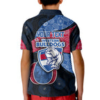 Personalized Western Bulldogs Football Kid Polo Shirt Easter Egg Pattern Red Blue Tribal Dot Art Style
