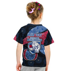 Personalized Western Bulldogs Football Kid T Shirt Easter Egg Pattern Red Blue Tribal Dot Art Style