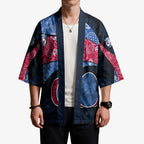 Personalized Western Bulldogs Football Kimono Easter Egg Pattern Red Blue Tribal Dot Art Style