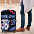 Personalized Western Bulldogs Football Luggage Cover Easter Egg Pattern Red Blue Tribal Dot Art Style