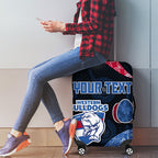 Personalized Western Bulldogs Football Luggage Cover Easter Egg Pattern Red Blue Tribal Dot Art Style