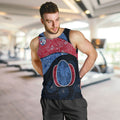 Personalized Western Bulldogs Football Men Tank Top Easter Egg Pattern Red Blue Tribal Dot Art Style