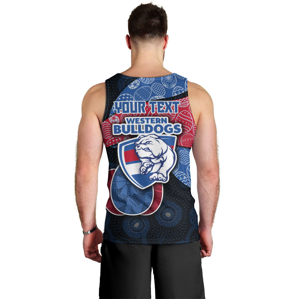 Personalized Western Bulldogs Football Men Tank Top Easter Egg Pattern Red Blue Tribal Dot Art Style