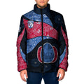 Personalized Western Bulldogs Football Padded Jacket Easter Egg Pattern Red Blue Tribal Dot Art Style