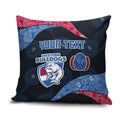 Personalized Western Bulldogs Football Pillow Cover Easter Egg Pattern Red Blue Tribal Dot Art Style