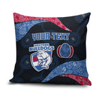 Personalized Western Bulldogs Football Pillow Cover Easter Egg Pattern Red Blue Tribal Dot Art Style