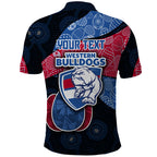 Personalized Western Bulldogs Football Polo Shirt Easter Egg Pattern Red Blue Tribal Dot Art Style