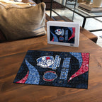 Personalized Western Bulldogs Football Puzzle Easter Egg Pattern Red Blue Tribal Dot Art Style