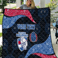 Personalized Western Bulldogs Football Quilt Easter Egg Pattern Red Blue Tribal Dot Art Style