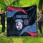 Personalized Western Bulldogs Football Quilt Easter Egg Pattern Red Blue Tribal Dot Art Style