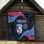 Personalized Western Bulldogs Football Quilt Easter Egg Pattern Red Blue Tribal Dot Art Style