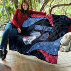 Personalized Western Bulldogs Football Quilt Easter Egg Pattern Red Blue Tribal Dot Art Style