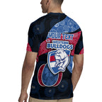 Personalized Western Bulldogs Football Rugby Jersey Easter Egg Pattern Red Blue Tribal Dot Art Style