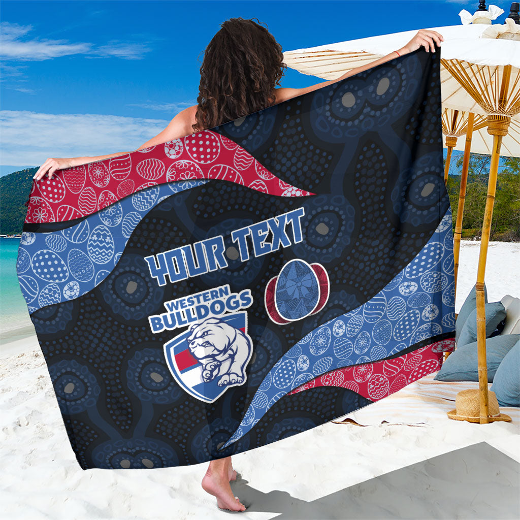 Personalized Western Bulldogs Football Sarong Easter Egg Pattern Red Blue Tribal Dot Art Style