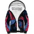 Personalized Western Bulldogs Football Sherpa Hoodie Easter Egg Pattern Red Blue Tribal Dot Art Style