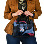 Personalized Western Bulldogs Football Shoulder Handbag Easter Egg Pattern Red Blue Tribal Dot Art Style