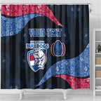 Personalized Western Bulldogs Football Shower Curtain Easter Egg Pattern Red Blue Tribal Dot Art Style