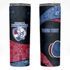 Personalized Western Bulldogs Football Skinny Tumbler Easter Egg Pattern Red Blue Tribal Dot Art Style