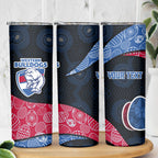 Personalized Western Bulldogs Football Skinny Tumbler Easter Egg Pattern Red Blue Tribal Dot Art Style