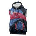 Personalized Western Bulldogs Football Sleeveless Hoodie Easter Egg Pattern Red Blue Tribal Dot Art Style