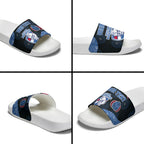 Personalized Western Bulldogs Football Slide Sandals Easter Egg Pattern Red Blue Tribal Dot Art Style