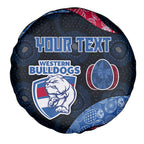 Personalized Western Bulldogs Football Spare Tire Cover Easter Egg Pattern Red Blue Tribal Dot Art Style