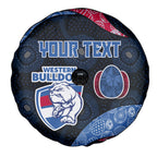 Personalized Western Bulldogs Football Spare Tire Cover Easter Egg Pattern Red Blue Tribal Dot Art Style