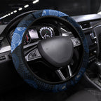 Western Bulldogs Football Steering Wheel Cover Easter Egg Pattern Red Blue Tribal Dot Art Style