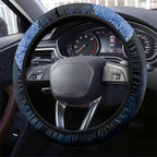 Western Bulldogs Football Steering Wheel Cover Easter Egg Pattern Red Blue Tribal Dot Art Style