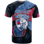 Personalized Western Bulldogs Football T Shirt Easter Egg Pattern Red Blue Tribal Dot Art Style