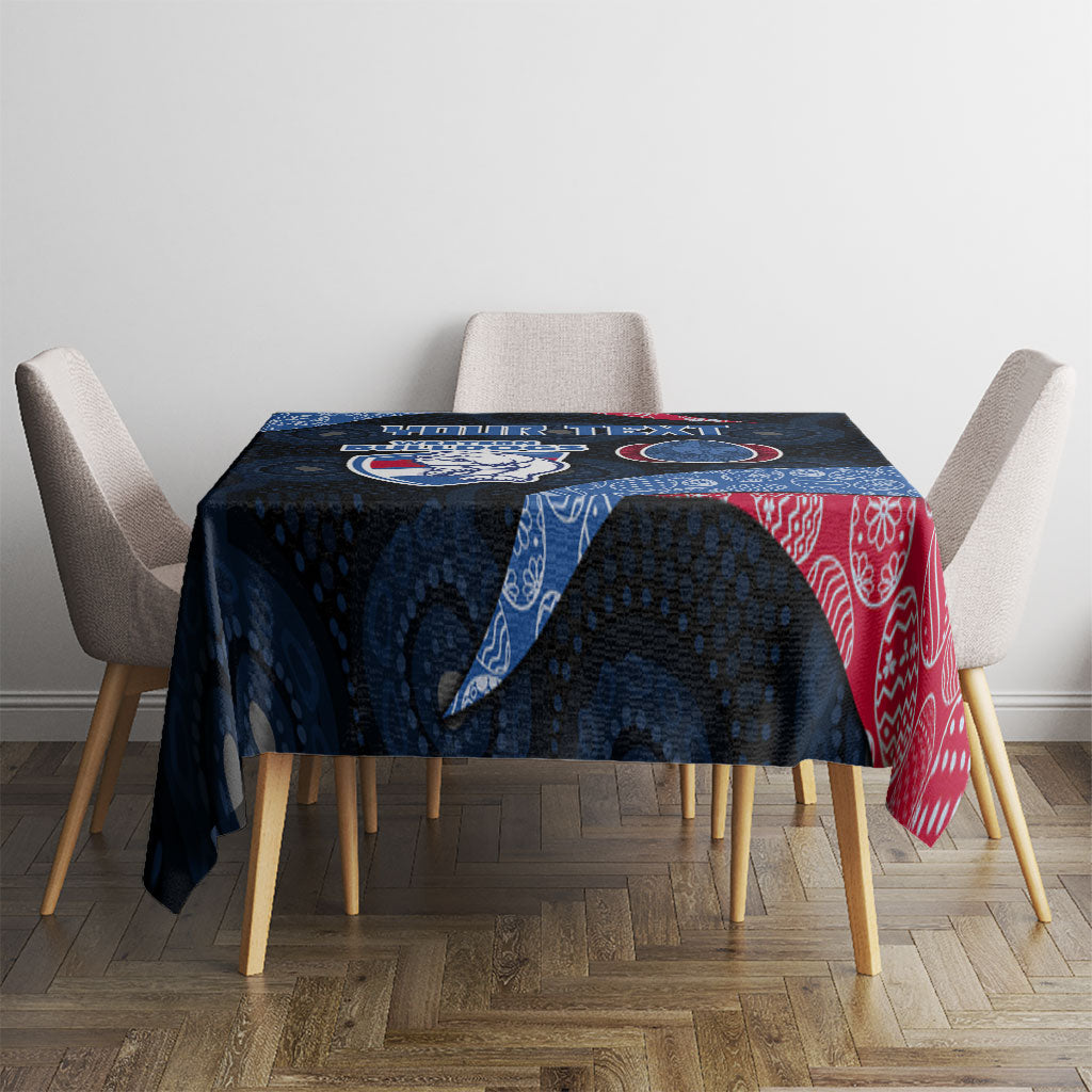 Personalized Western Bulldogs Football Tablecloth Easter Egg Pattern Red Blue Tribal Dot Art Style