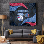 Personalized Western Bulldogs Football Tapestry Easter Egg Pattern Red Blue Tribal Dot Art Style