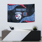 Personalized Western Bulldogs Football Tapestry Easter Egg Pattern Red Blue Tribal Dot Art Style