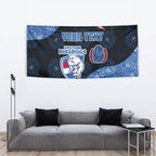 Personalized Western Bulldogs Football Tapestry Easter Egg Pattern Red Blue Tribal Dot Art Style