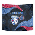 Personalized Western Bulldogs Football Tapestry Easter Egg Pattern Red Blue Tribal Dot Art Style