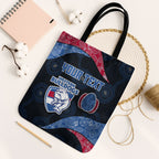 Personalized Western Bulldogs Football Tote Bag Easter Egg Pattern Red Blue Tribal Dot Art Style
