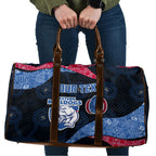 Personalized Western Bulldogs Football Travel Bag Easter Egg Pattern Red Blue Tribal Dot Art Style