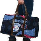 Personalized Western Bulldogs Football Travel Bag Easter Egg Pattern Red Blue Tribal Dot Art Style