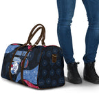 Personalized Western Bulldogs Football Travel Bag Easter Egg Pattern Red Blue Tribal Dot Art Style