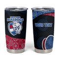 Personalized Western Bulldogs Football Tumbler Cup Easter Egg Pattern Red Blue Tribal Dot Art Style