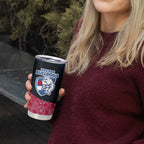 Personalized Western Bulldogs Football Tumbler Cup Easter Egg Pattern Red Blue Tribal Dot Art Style