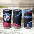 Personalized Western Bulldogs Football Tumbler Cup Easter Egg Pattern Red Blue Tribal Dot Art Style