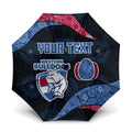 Personalized Western Bulldogs Football Umbrella Easter Egg Pattern Red Blue Tribal Dot Art Style