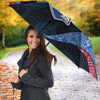 Personalized Western Bulldogs Football Umbrella Easter Egg Pattern Red Blue Tribal Dot Art Style