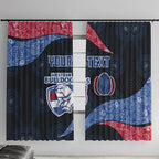 Personalized Western Bulldogs Football Window Curtain Easter Egg Pattern Red Blue Tribal Dot Art Style