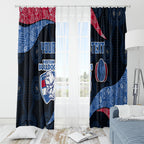 Personalized Western Bulldogs Football Window Curtain Easter Egg Pattern Red Blue Tribal Dot Art Style