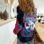 Personalized Western Bulldogs Football Women Casual Shirt Easter Egg Pattern Red Blue Tribal Dot Art Style